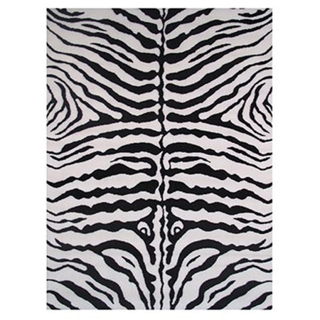 LA RUG, FUN RUGS LA Rug; Fun Rugs FT-186 3958 Fun Time Zebra Skin Accent Rug - White FT-186 3958